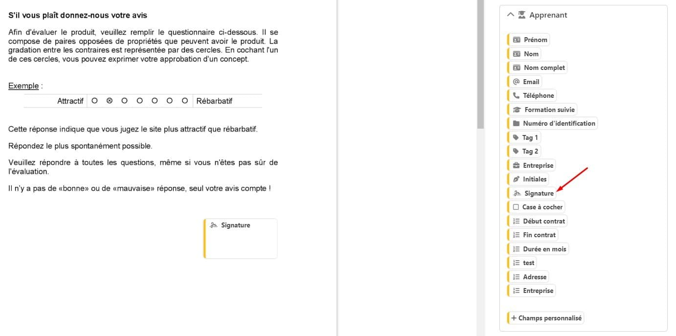 insertion signature sur un document pdf
