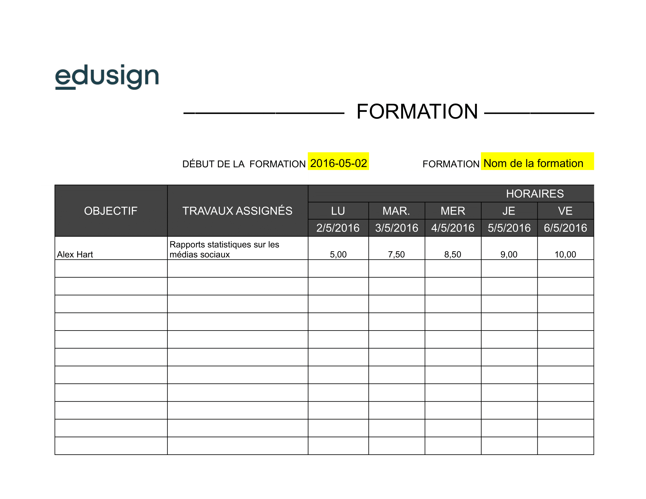 Illustration de document à télécharger et imprimer en pdf, word et excel