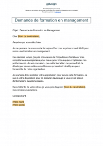 Demande de formation continue : Modèle de mail ou de lettre | Edusign