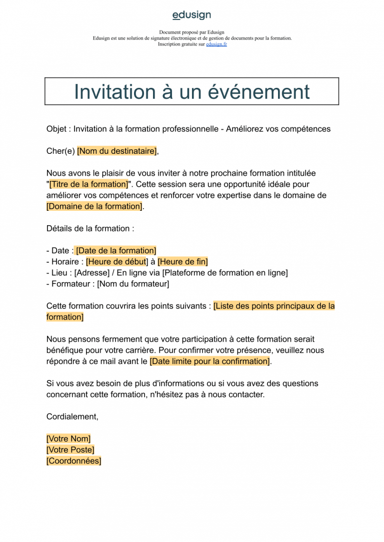 Confirmation de paiement : Modèle de mail gratuit | Edusign