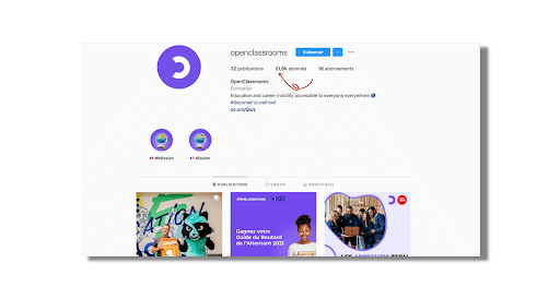 compte instagram OpenClassrooms