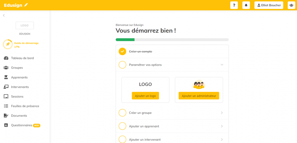 guide de démarrage Edusign