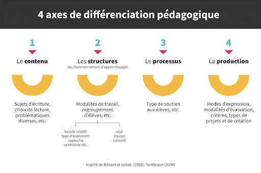 Les 4 axes de différenciations pédagogiques