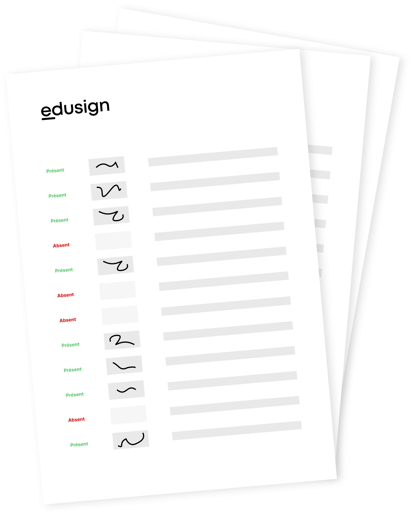 Feuilles d'émargement PDF générées automatiquement par Edusign